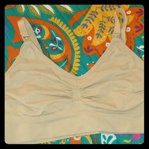 Nude clip down nursing bra